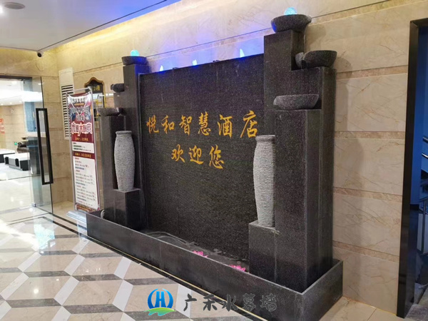 北京石材水幕背景墙设计施工款式GHSJQ-9
