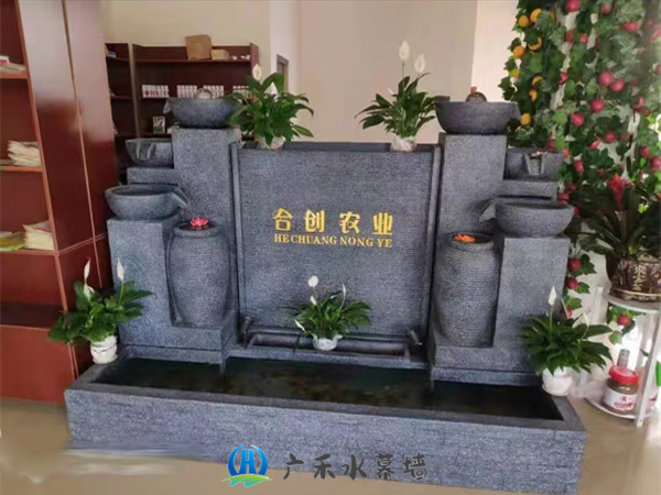 北京石材水幕背景墙设计施工款式GHSJQ-11