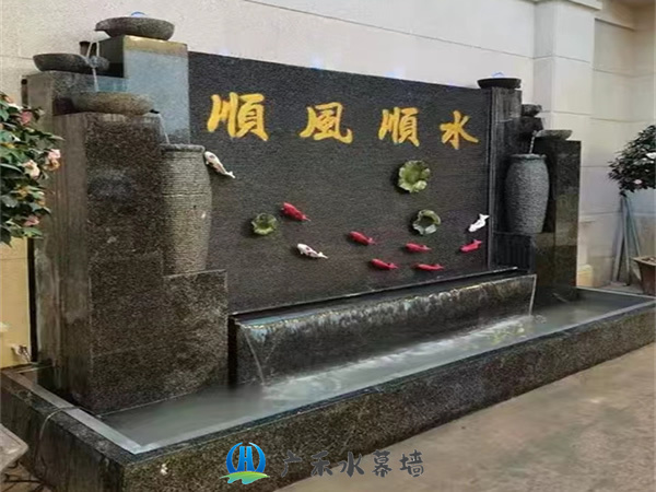 北京石材水幕背景墙设计施工款式GHSJQ-17