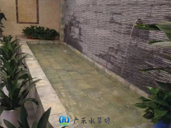 北京流水背景墙施工1