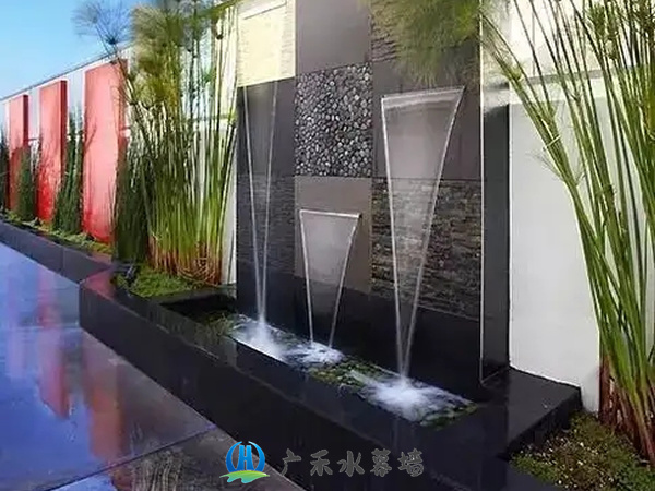 北京流水背景墙施工4