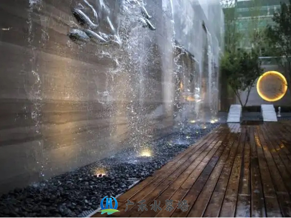 北京流水背景墙施工8