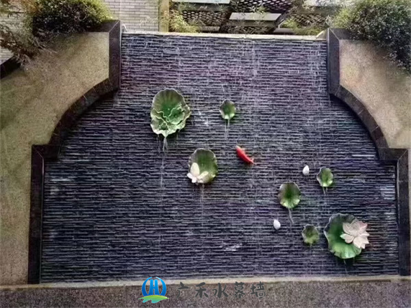 北京庭院石材数控流水景观幕墙施工案例42